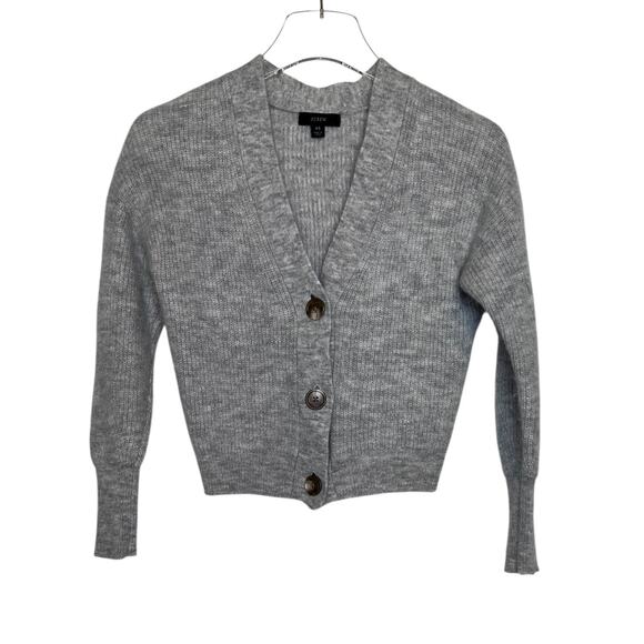 J. Crew Sweaters - J.Crew Alpaca and Wool Blend Crop Party Sweater Button Down in Gray Women’s XS